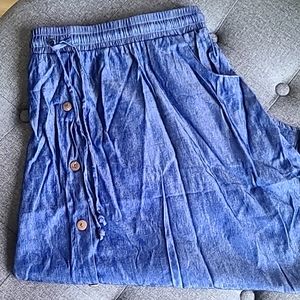 Blue Midi Skirt - LLR Chambray Marsha